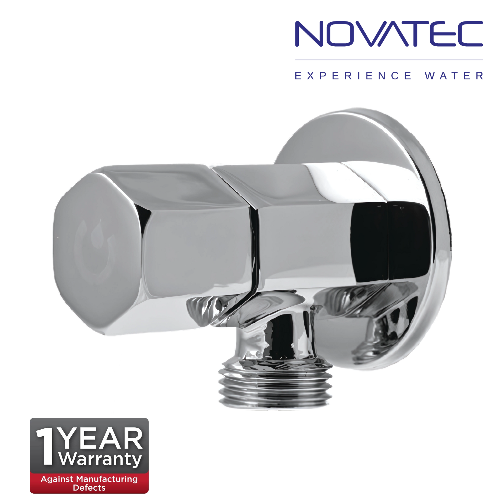 Novatec CP Hexagon Angle Valve With Wall Flange (AV306)